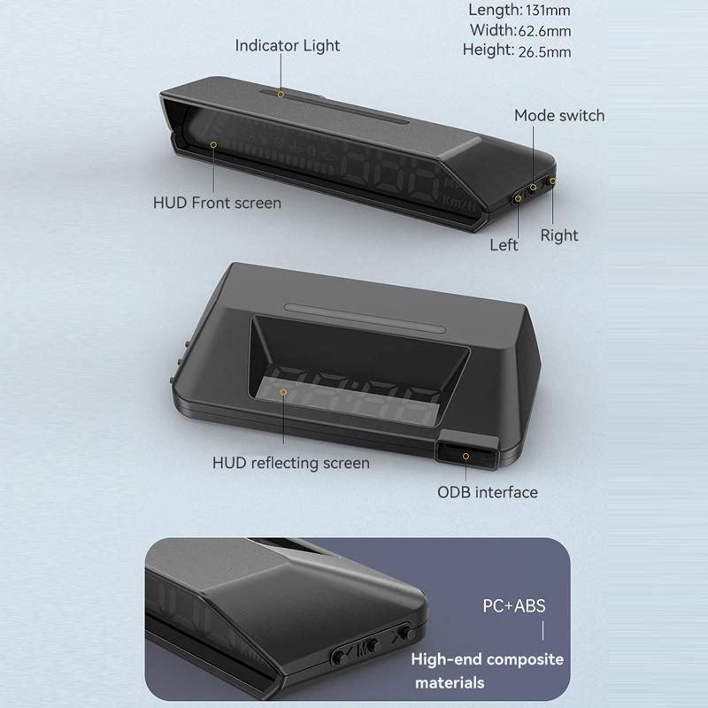 Vehicle Obd Head Up Display Multi Function Instrument For Oil Temp & Gearbox Monitoring - S100