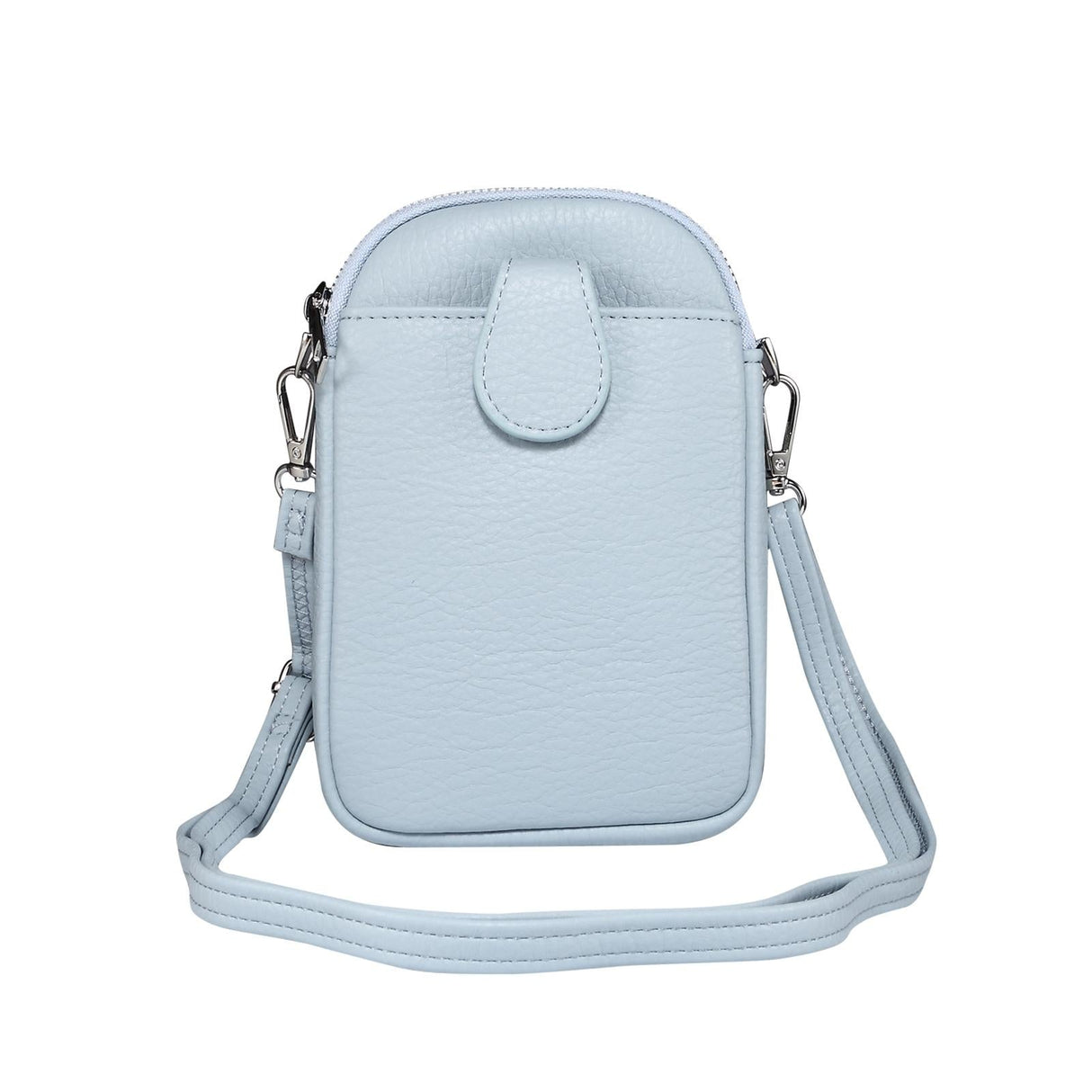 Litchi Texture Phone Crossbody Bag Leather Case For 5.5 Inch - 7.2 Inch Phones - Blue