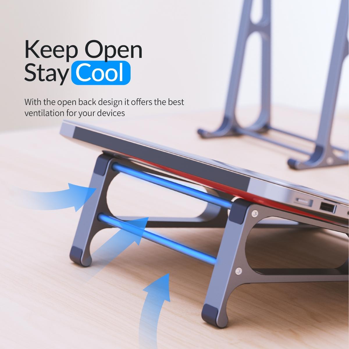 Vertical Laptop Storage Holder - Grey Multi-functional