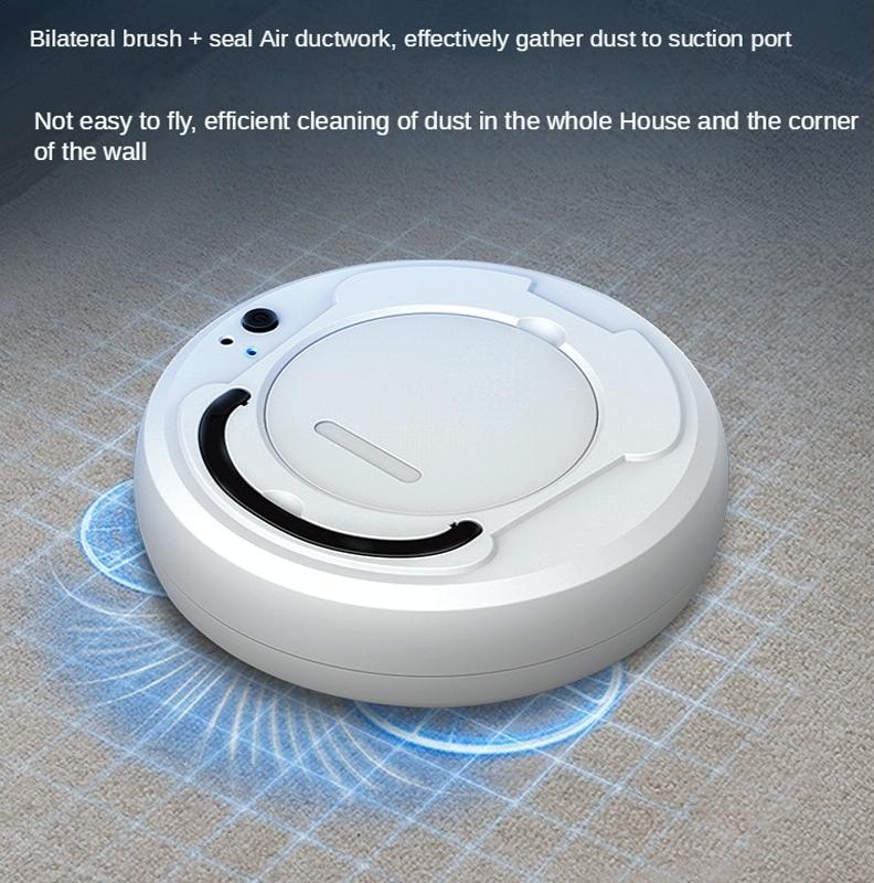 Smart 3-in-1 Robot Vacuum with Wet / Dry Mopping - Rechargeable & Auto Cleaning - Black - White