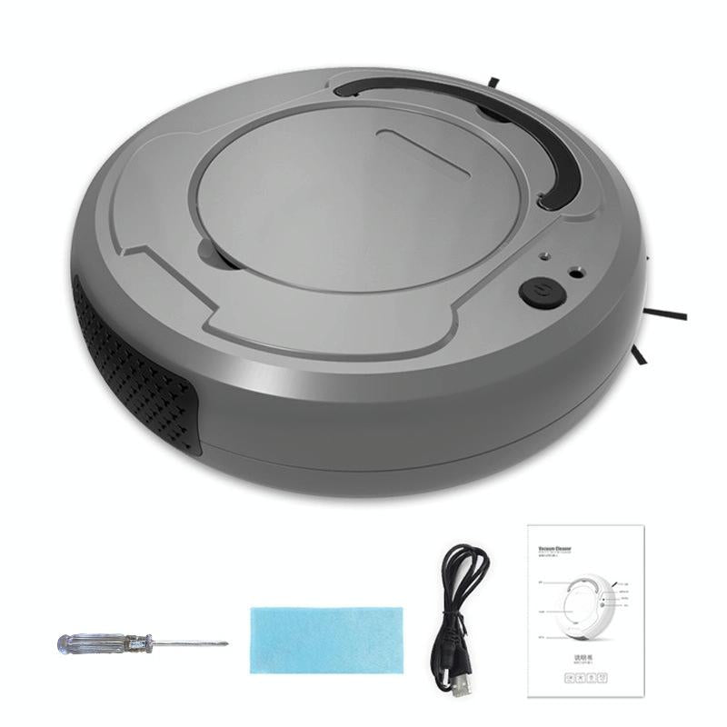Smart 3-in-1 Robot Vacuum with Wet / Dry Mopping - Rechargeable & Auto Cleaning - Black - White