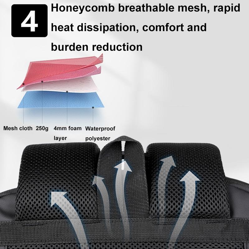 Waterproof Expandable Laptop Backpack with Usb Port - Black