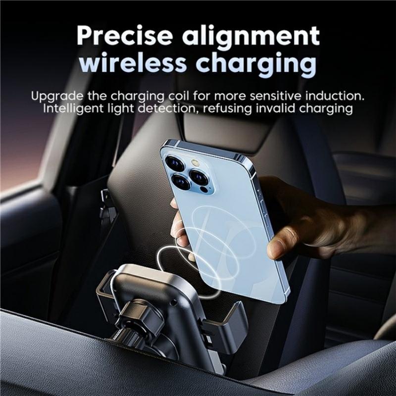 Touch-sensing Car Vent Wireless Charger Holder - X12 - Black