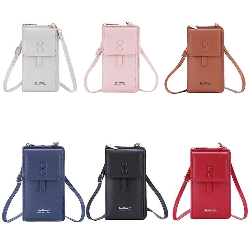 Adjustable Crossbody Phone Bag With Multi Card Slots - Black