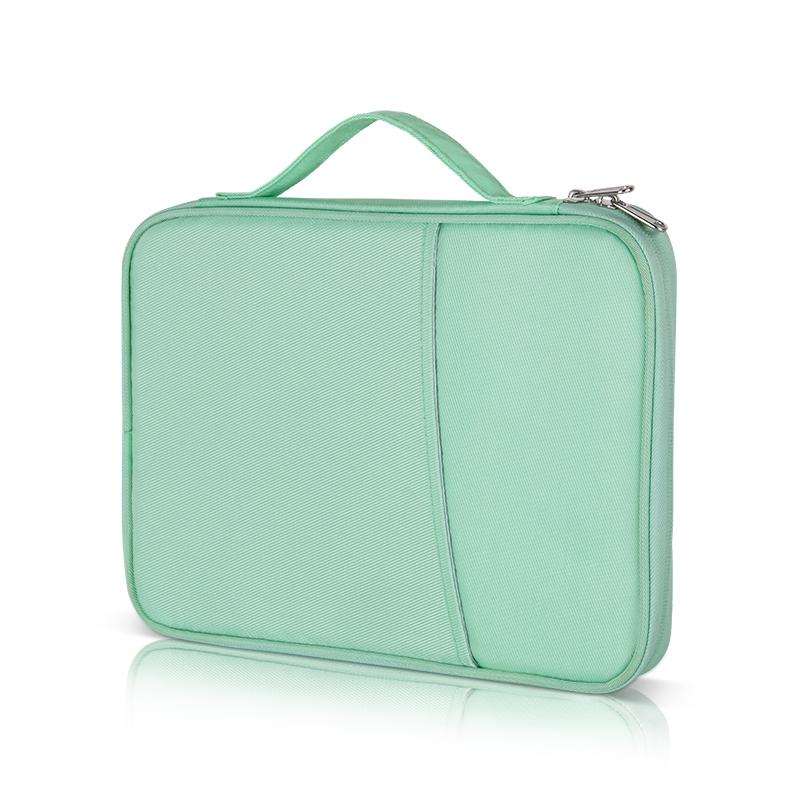 Leather Portable Bag with Cloth Texture - Blue