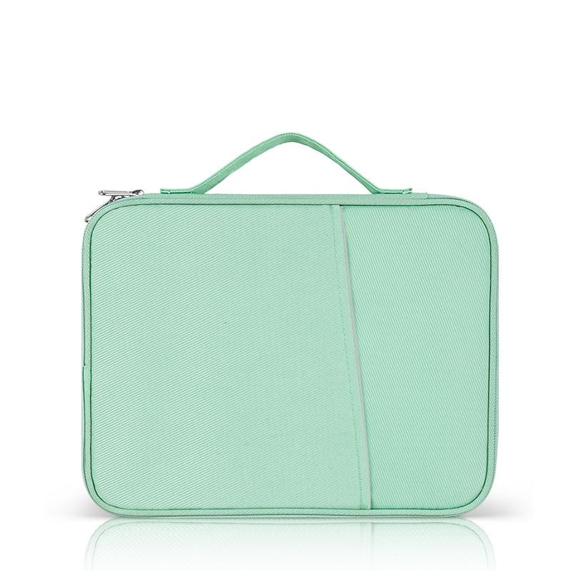 Leather Portable Bag with Cloth Texture - Blue