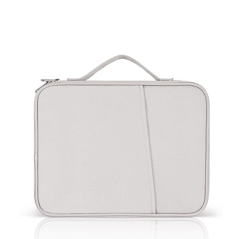 Leather Portable Bag with Cloth Texture - Blue