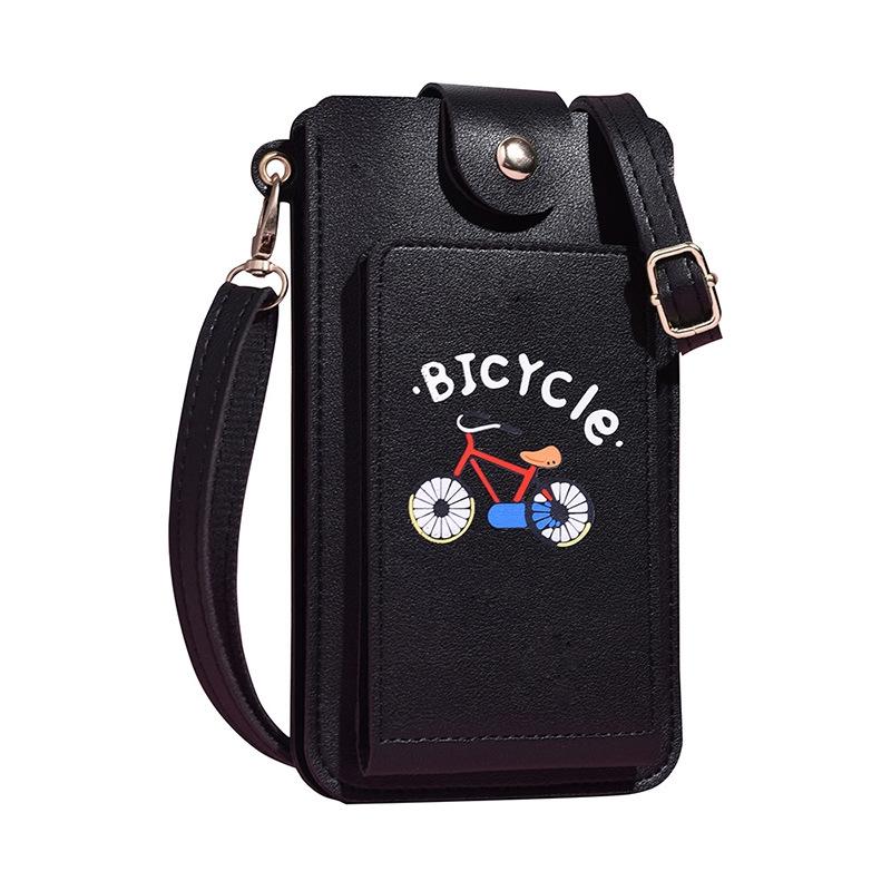 Printed Mini Shoulder Bag With Card Holder - Red