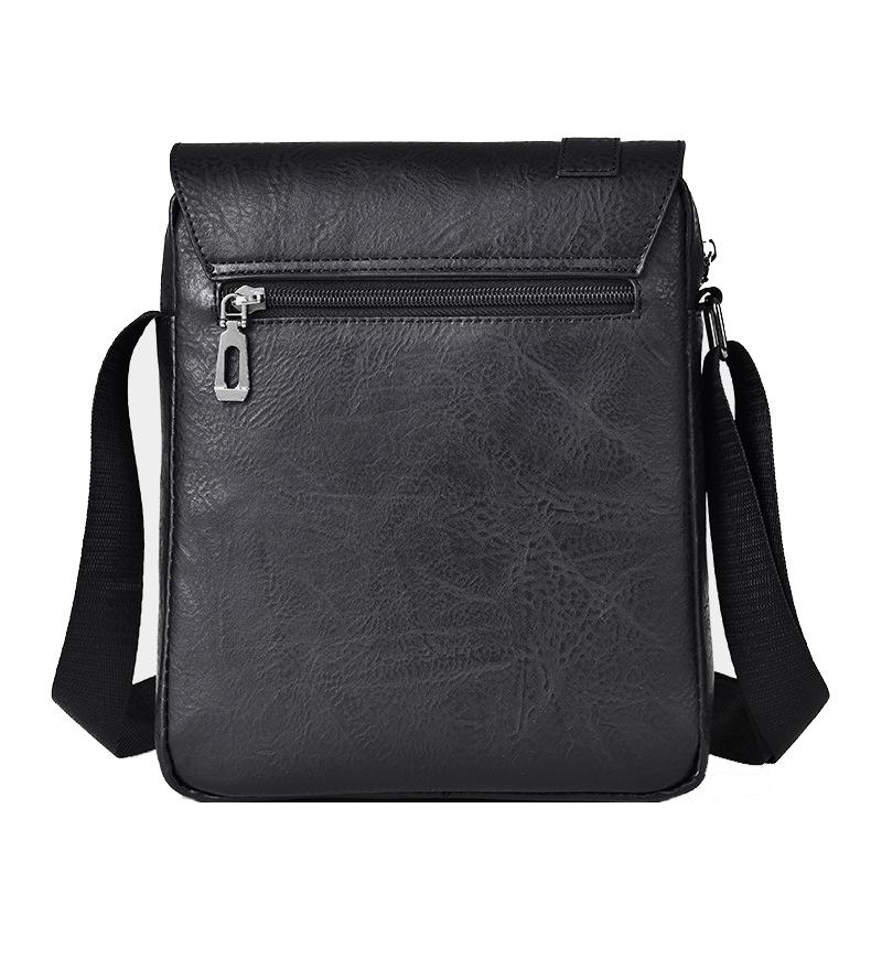 Retro Crossbody Messenger Bag Large Capacity - Black