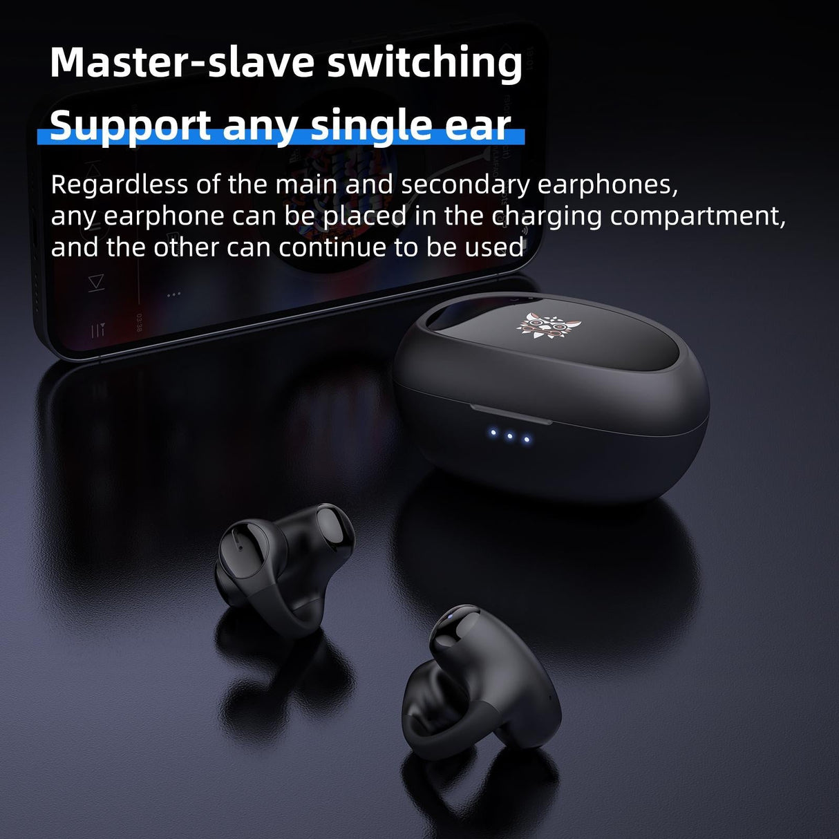 Wireless Bluetooth Earphone - Ear-mounted T306 - Black