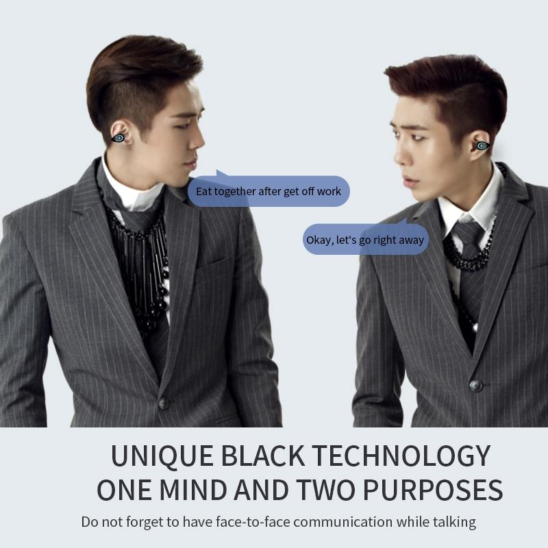 Ultra-light Wireless Bluetooth Earphones - Yx08 Stereo V5.0 - Black