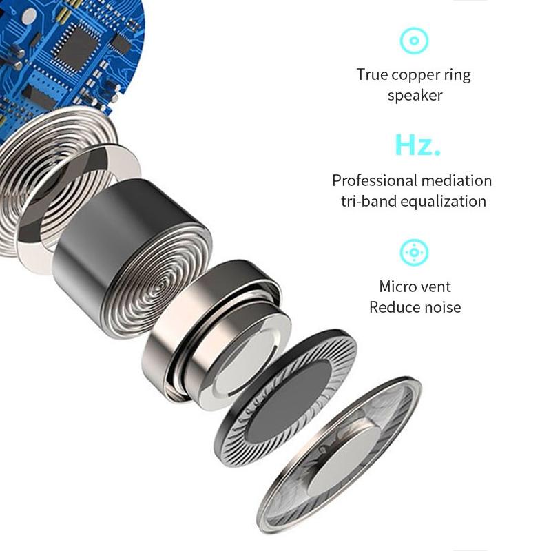 Ultra-light Wireless Bluetooth Earphones - Yx08 Stereo V5.0 - Black