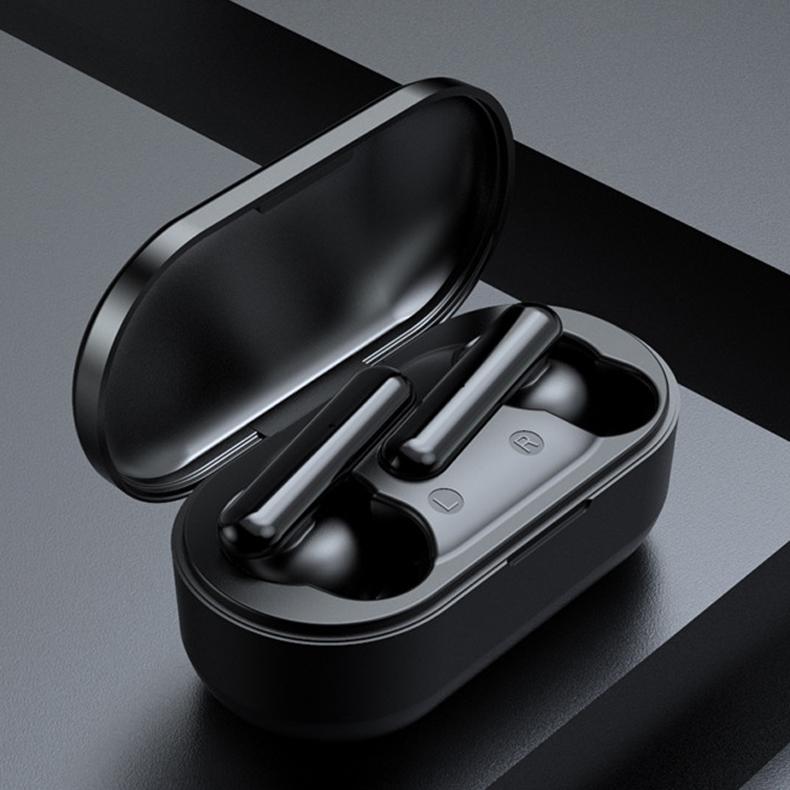 Mini Touch Control Tws Wireless Earphones with Mic & Charger Box - Black