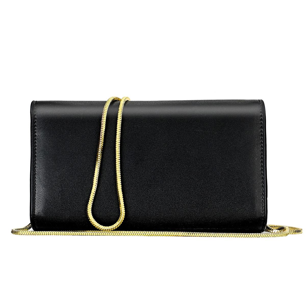 Chic One Shoulder Cowhide Bag For Women - Black