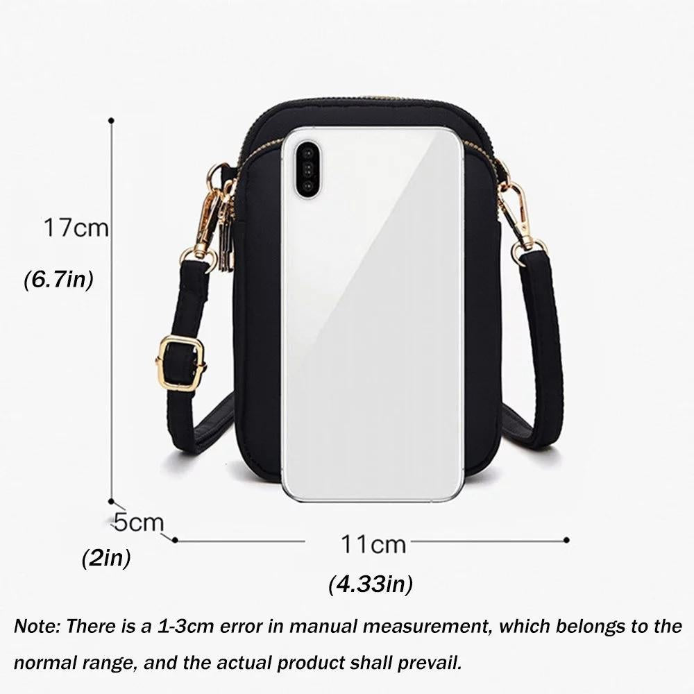 Women Mini Crossbody Phone Bag With Headphone Hole - Black