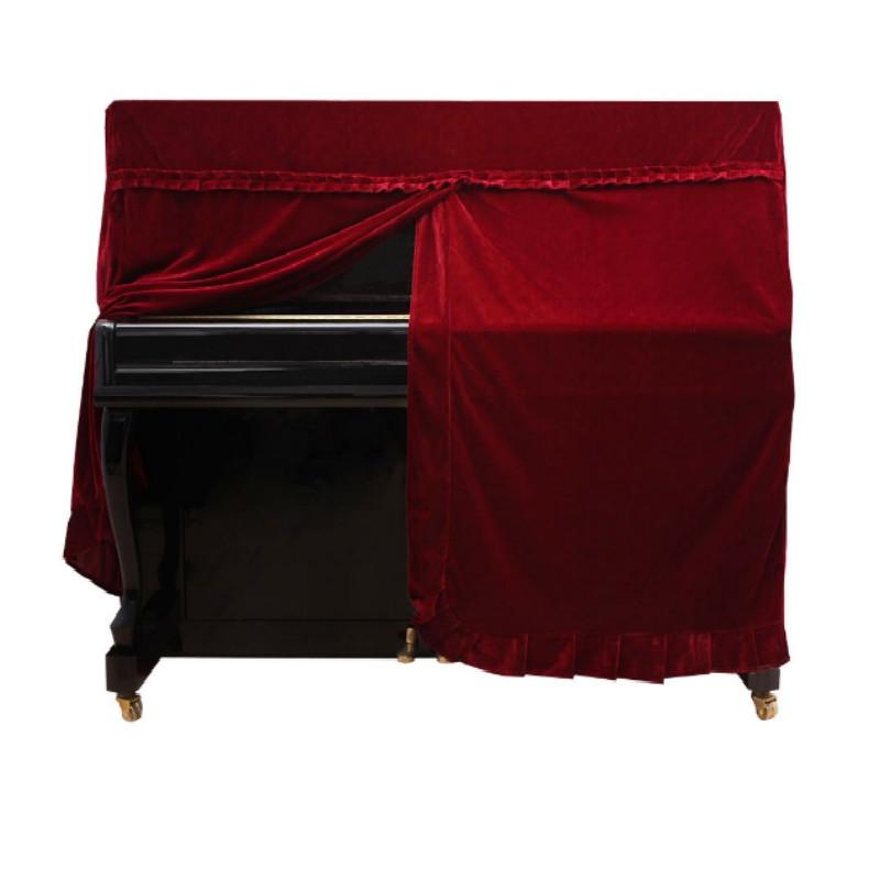 Red Full Cover for Piano - 150x60x110cm in Gold Velvet