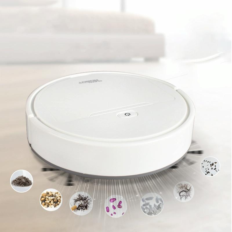 3-in-1 Smart Vacuum Cleaner Robot - Rechargeable Multifunctional Dry / Wet - Black