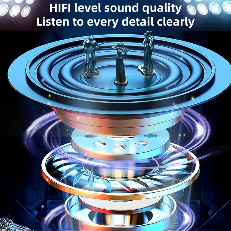 Wireless Earphones with Digital Display and Charging Case - Black