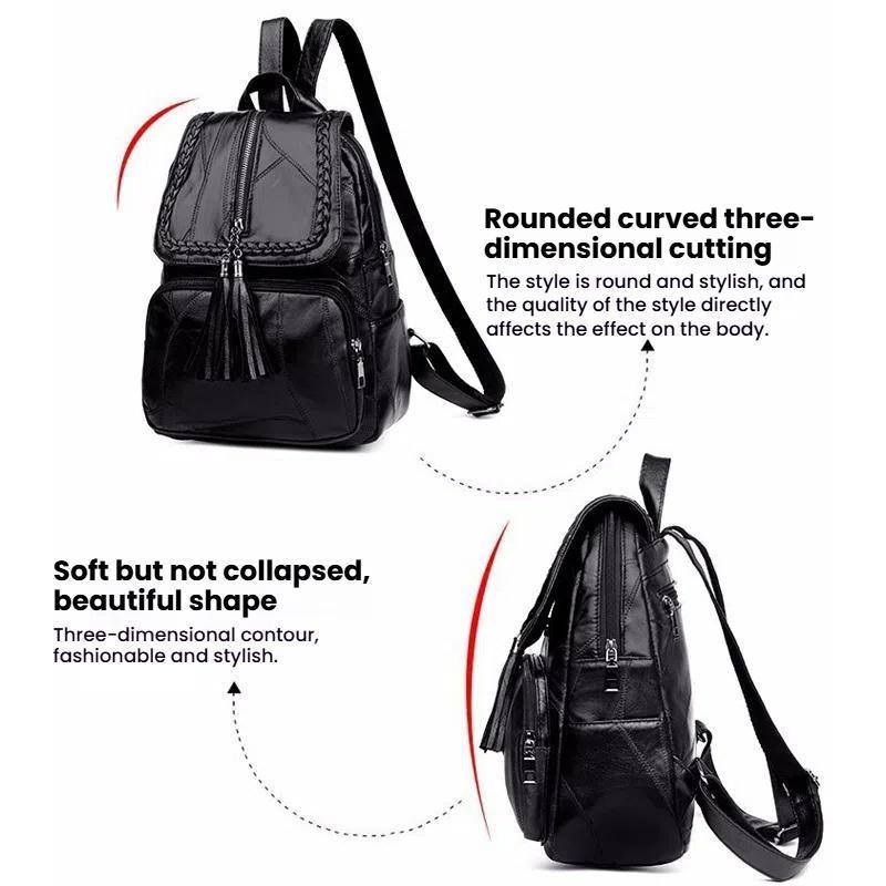 Simple Black Pu Leather Shoulder Bag For Women
