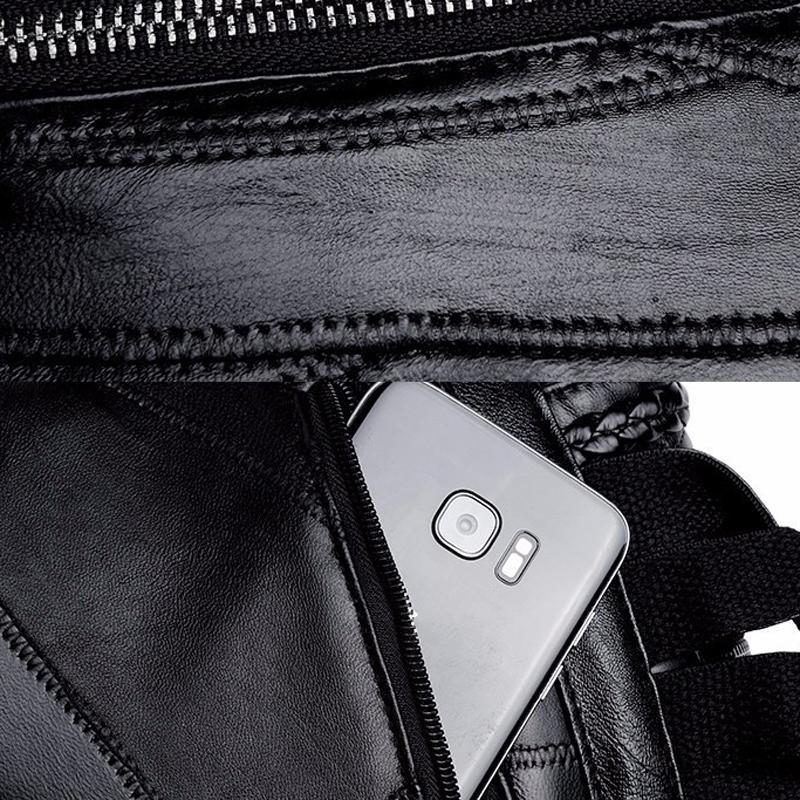 Simple Black Pu Leather Shoulder Bag For Women