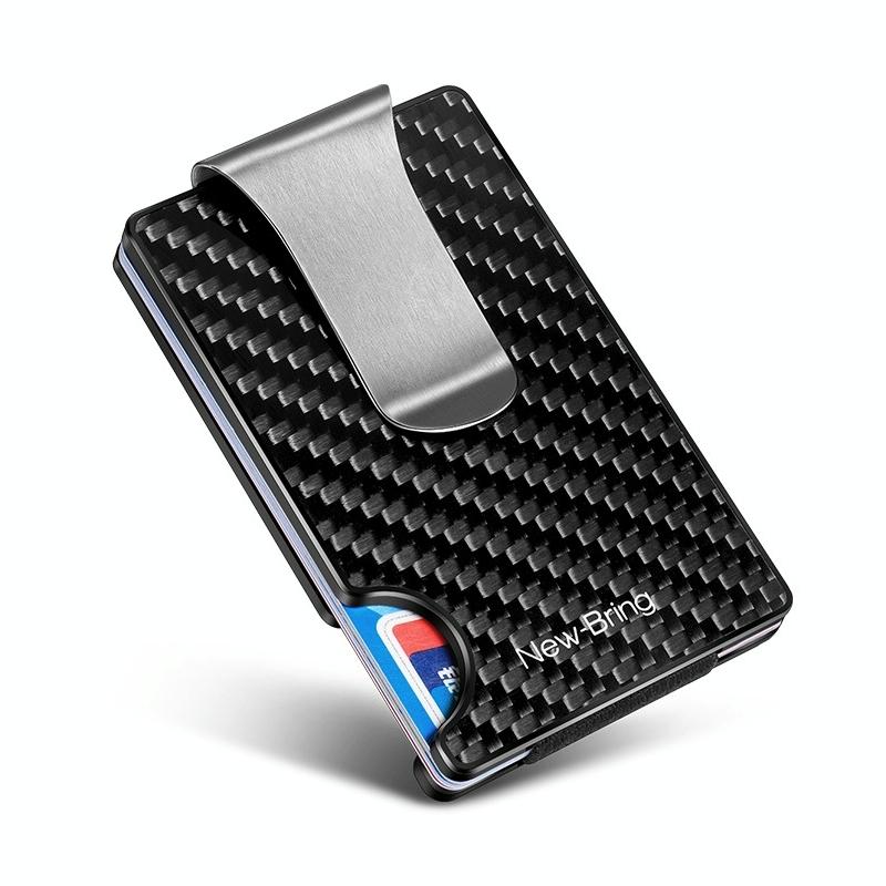 Ultra Thin Rfid Carbon Fiber Wallet For Men Anti Theft Card Holder - Silver