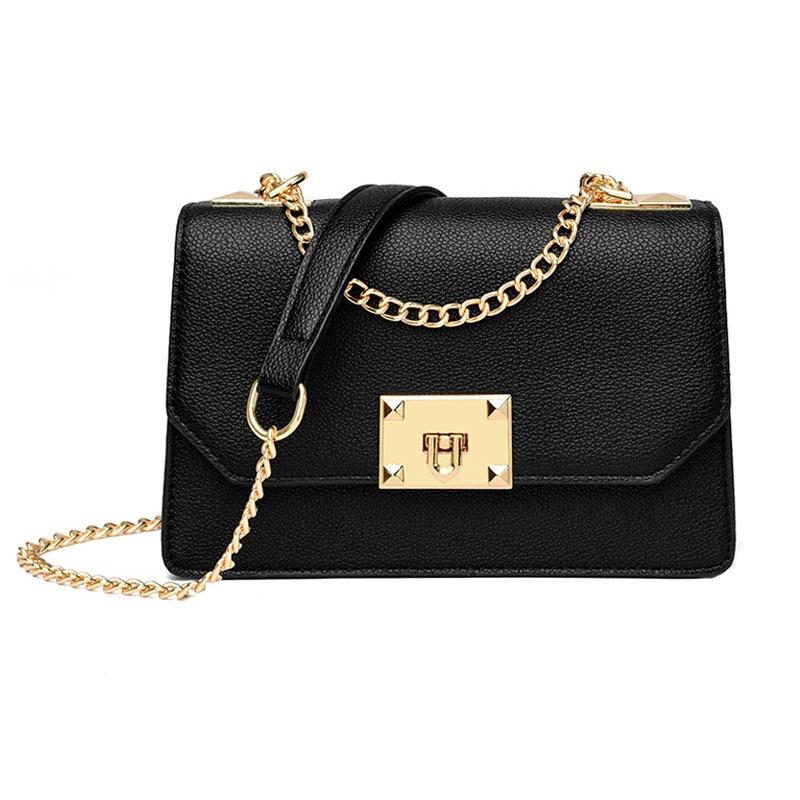 Small Square Flap Lock Crossbody Bag For Women - White