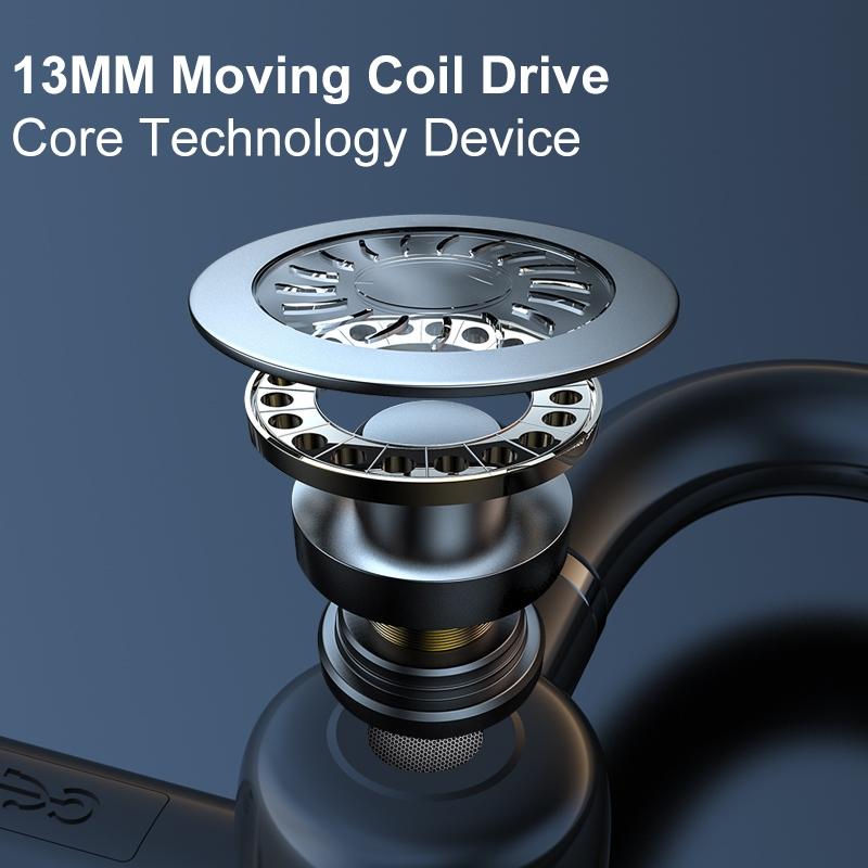 Wireless Bluetooth Earphone with Noise Reduction - Ear-mounted - Black