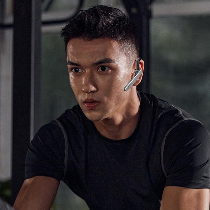 Wireless Bluetooth Earphone with Noise Reduction - Ear-mounted - Black