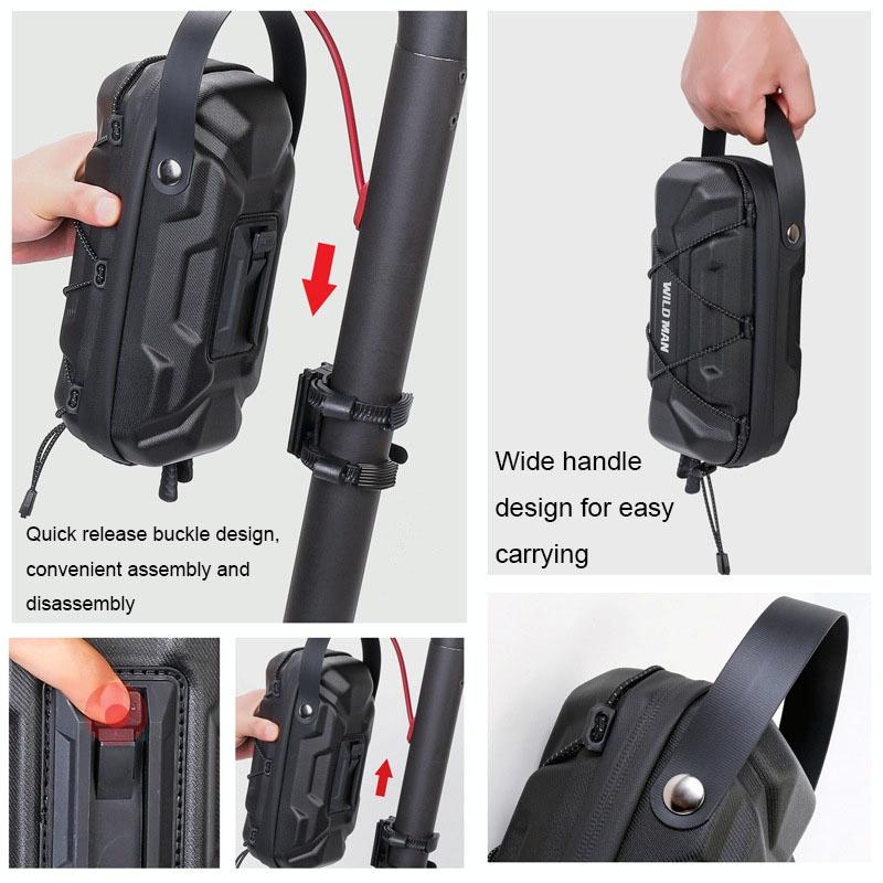 Electric Scooter Bag - Hard Shell Foldable Hanging Black