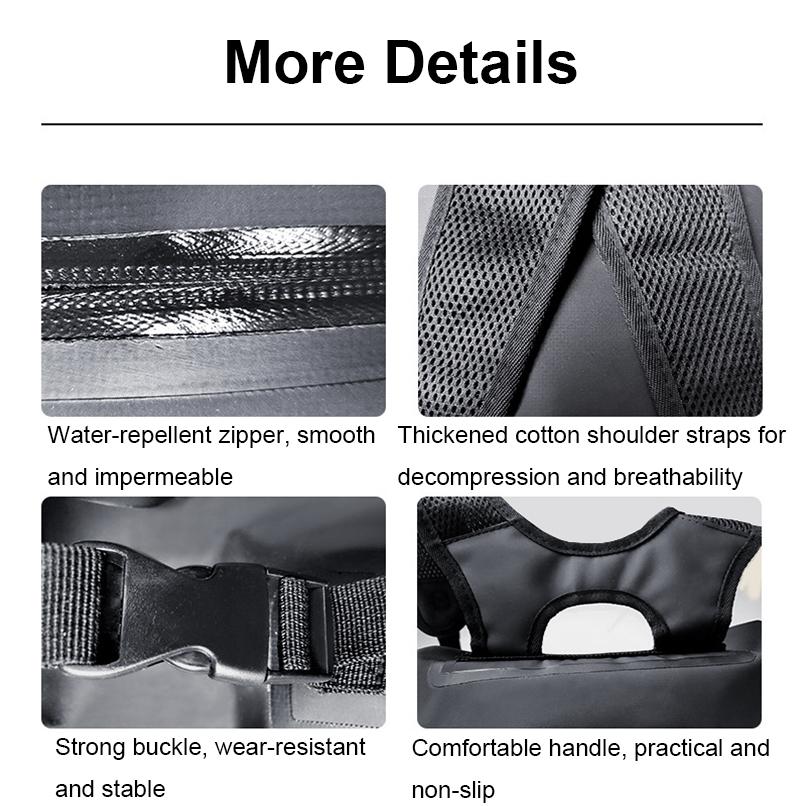 25L Waterproof Beach Bag For Swimming And Upstream Activities Black