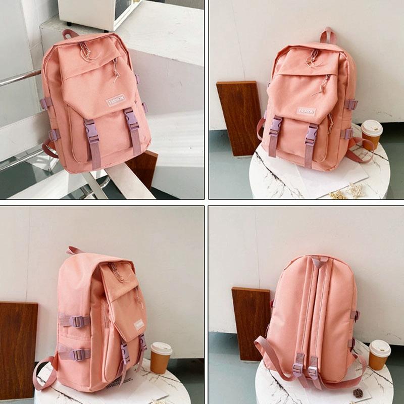 School Backpack with Harajuku Style - White