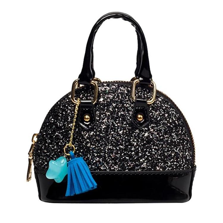 Mini Leather Shoulder Bag For Girls Cute & Compact - Black