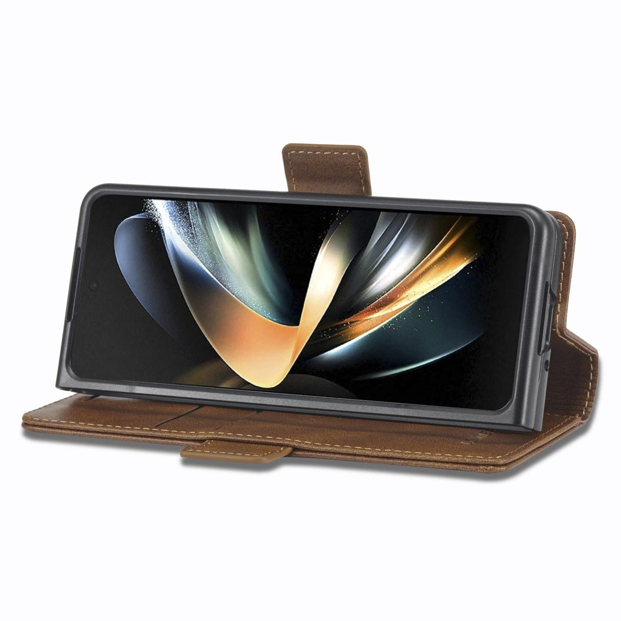 For Samsung Galaxy Z Fold4 5G Rfid Leather Phone Case - Secure & Stylish - Brown