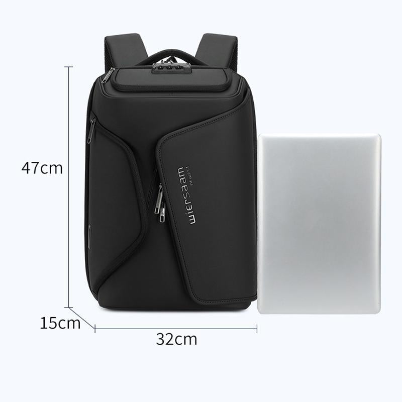 Water Resistant Anti Theft Laptop Backpack With Usb Port - Black