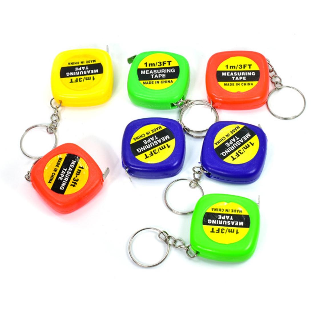Compact Square Tape Measure Keychain - Set of 4
