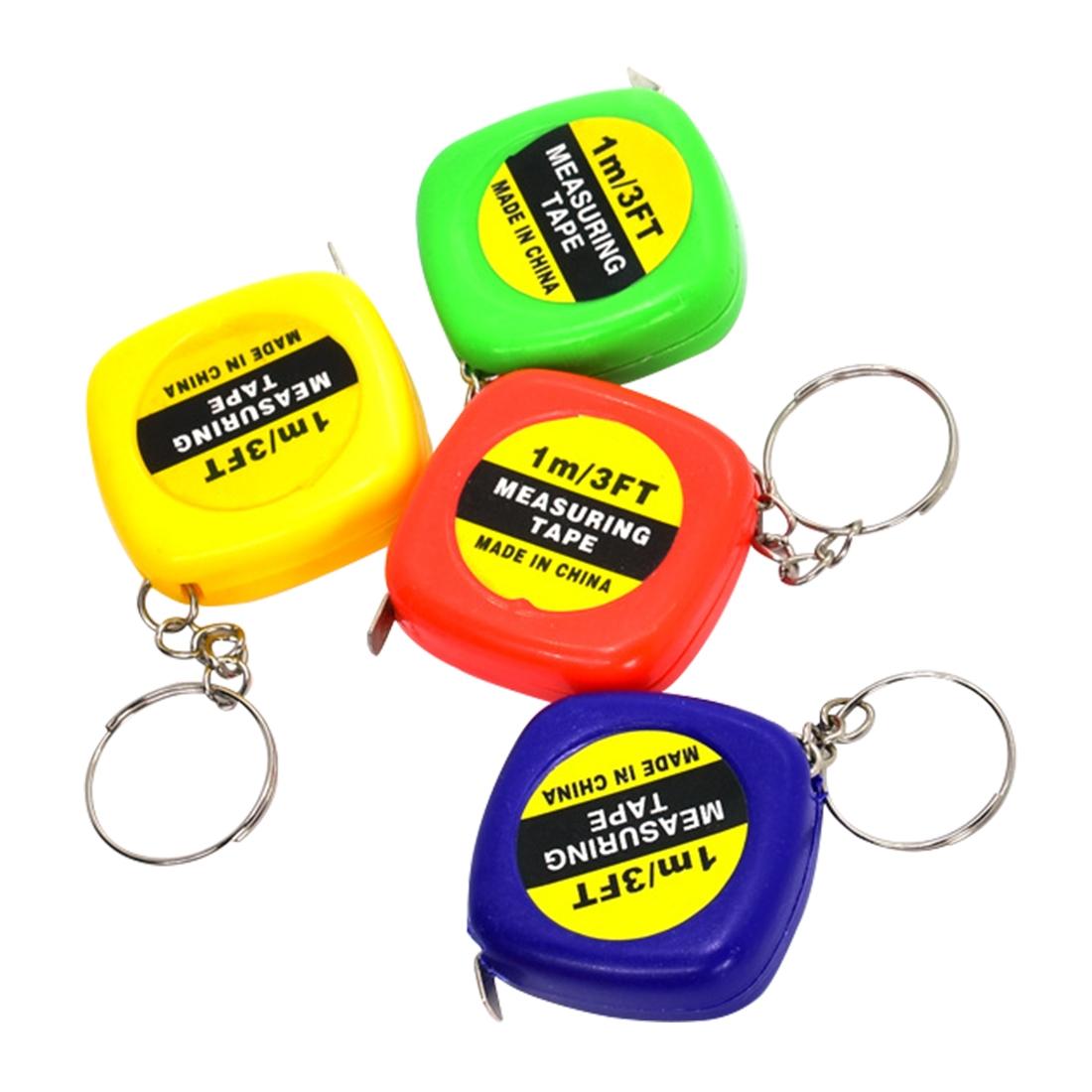 Compact Square Tape Measure Keychain - Set of 4