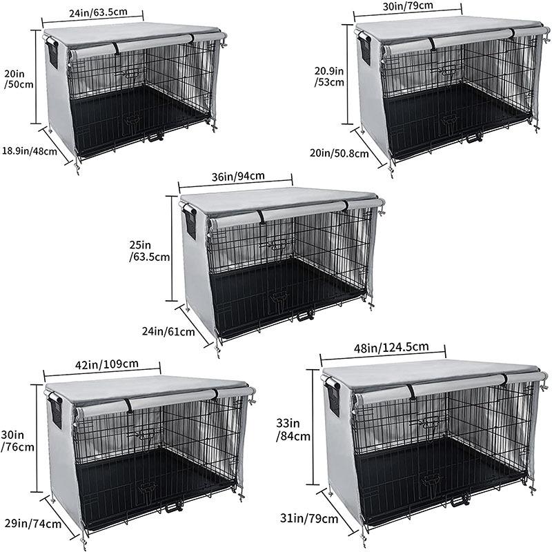 Outdoor Pet Cage Cover - Oxford Cloth Dustproof Rainproof Sunscreen - 63.5x48x50cm - Grey