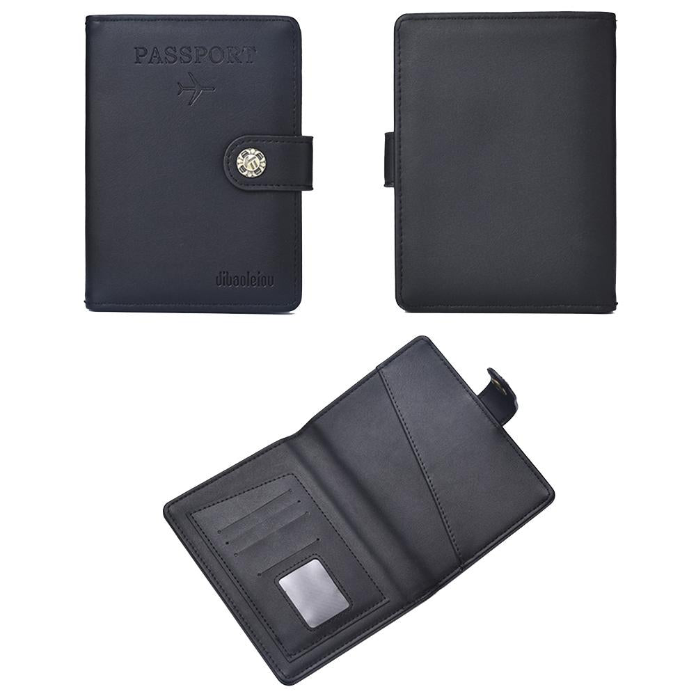 Multi Functional Passport Case With Buckle Dibaoleiou Pu Leather - Brown