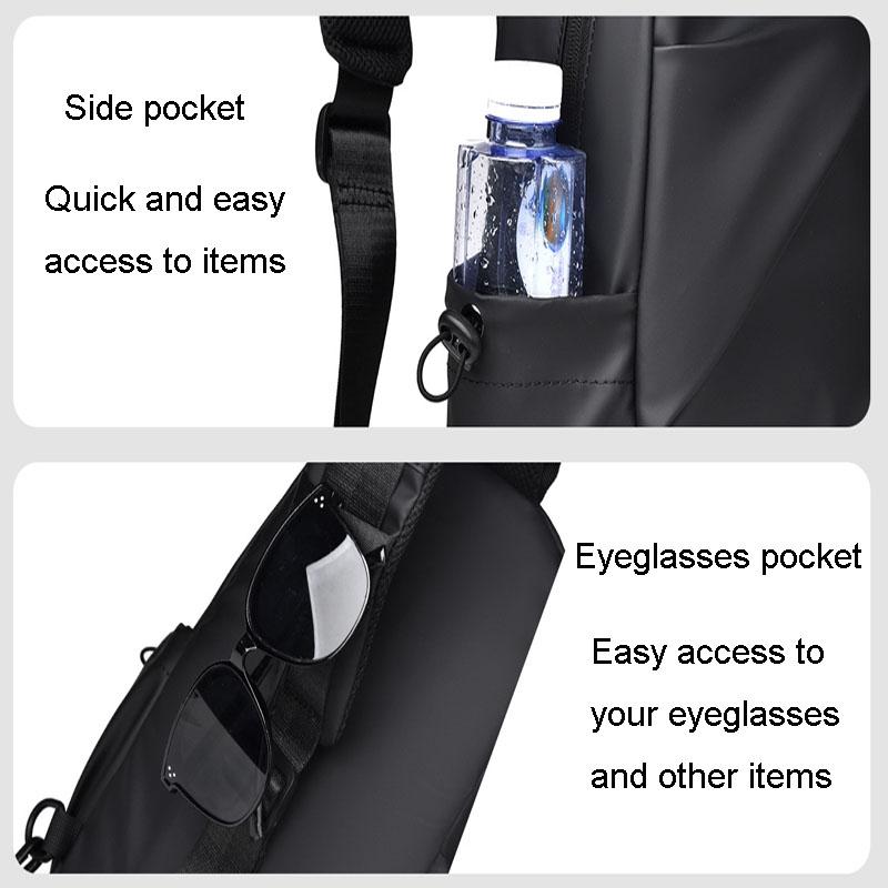 Large Capacity Waterproof Crossbody Chest Bag - Black