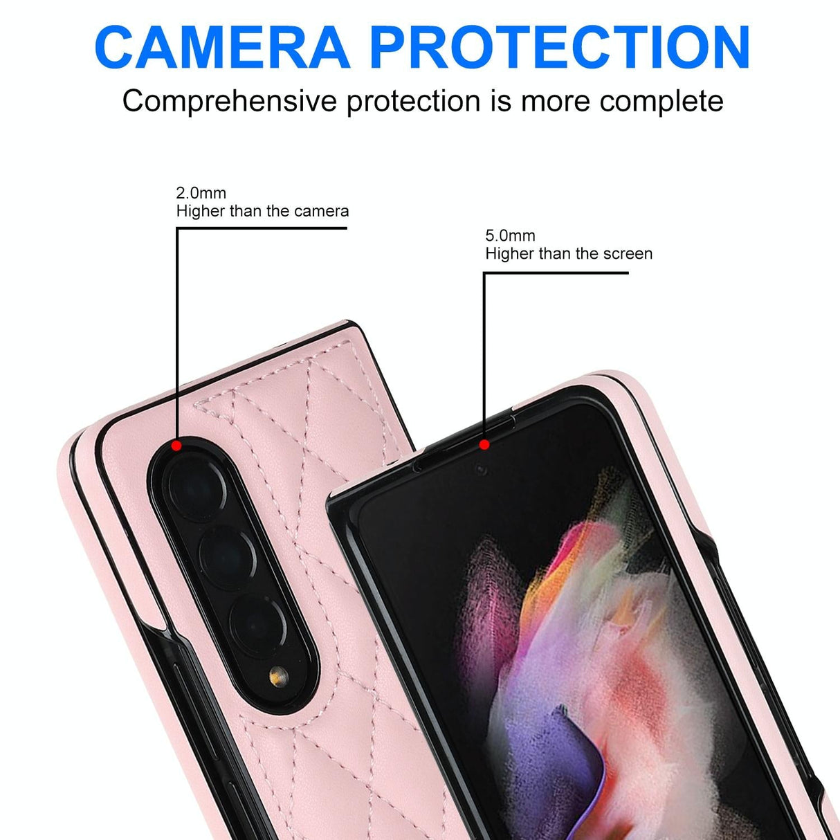 For Samsung Galaxy Z Fold4 5G Foldable Microfiber Phone Case - Rhombic Design - Black