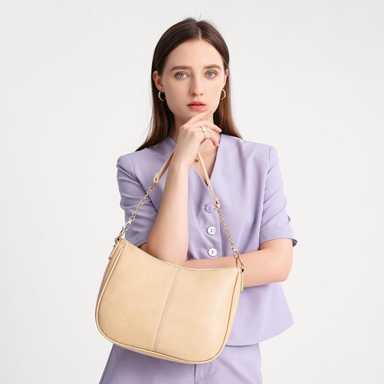 Adjustable Leather Crossbody Bag Large Capacity - Blue