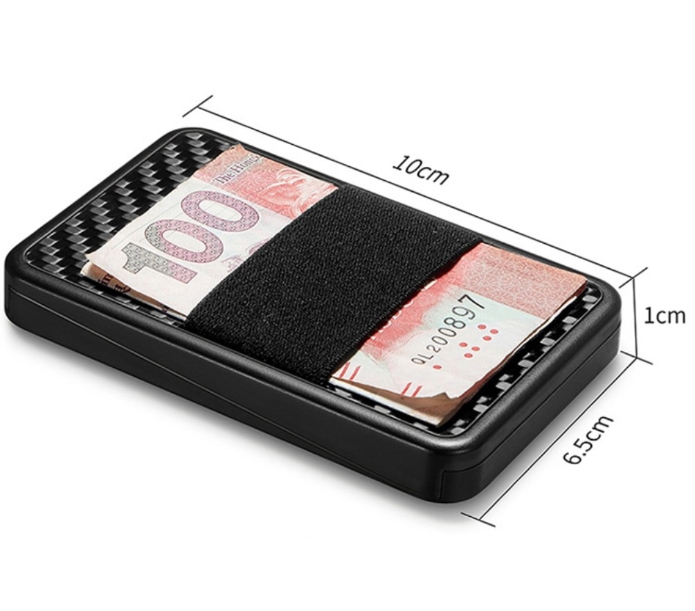 Rfid Carbon Fiber Card Holder Anti Theft Ultra Thin Black