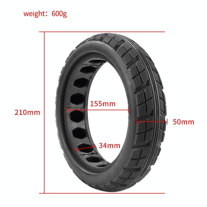 8.5 x 2.0 Inch Honeycomb Solid Tire for Xiaomi M365 Scooter - Inflatable Rubber Explosion-proof Black