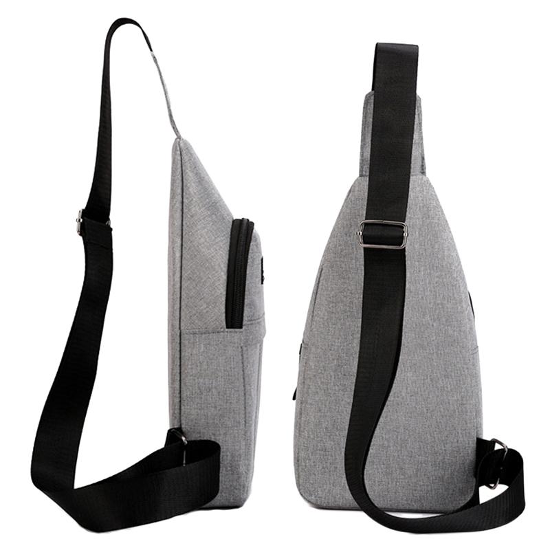 Canvas Crossbody Chest Bag For Men - Black