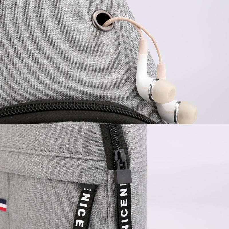 Canvas Crossbody Chest Bag For Men - Black