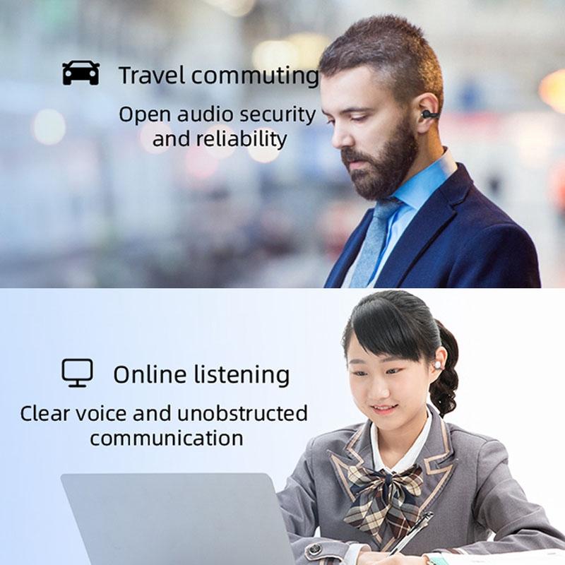 Wireless Single Ear Clip-on Bluetooth Earphone - M-s8 - Black