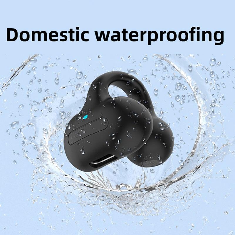 Wireless Single Ear Clip-on Bluetooth Earphone - M-s8 - Black