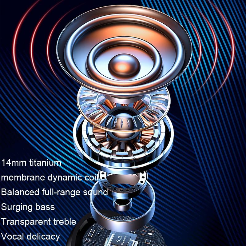 Wireless Bluetooth Earphone with Charging Case - Clip-on - Black