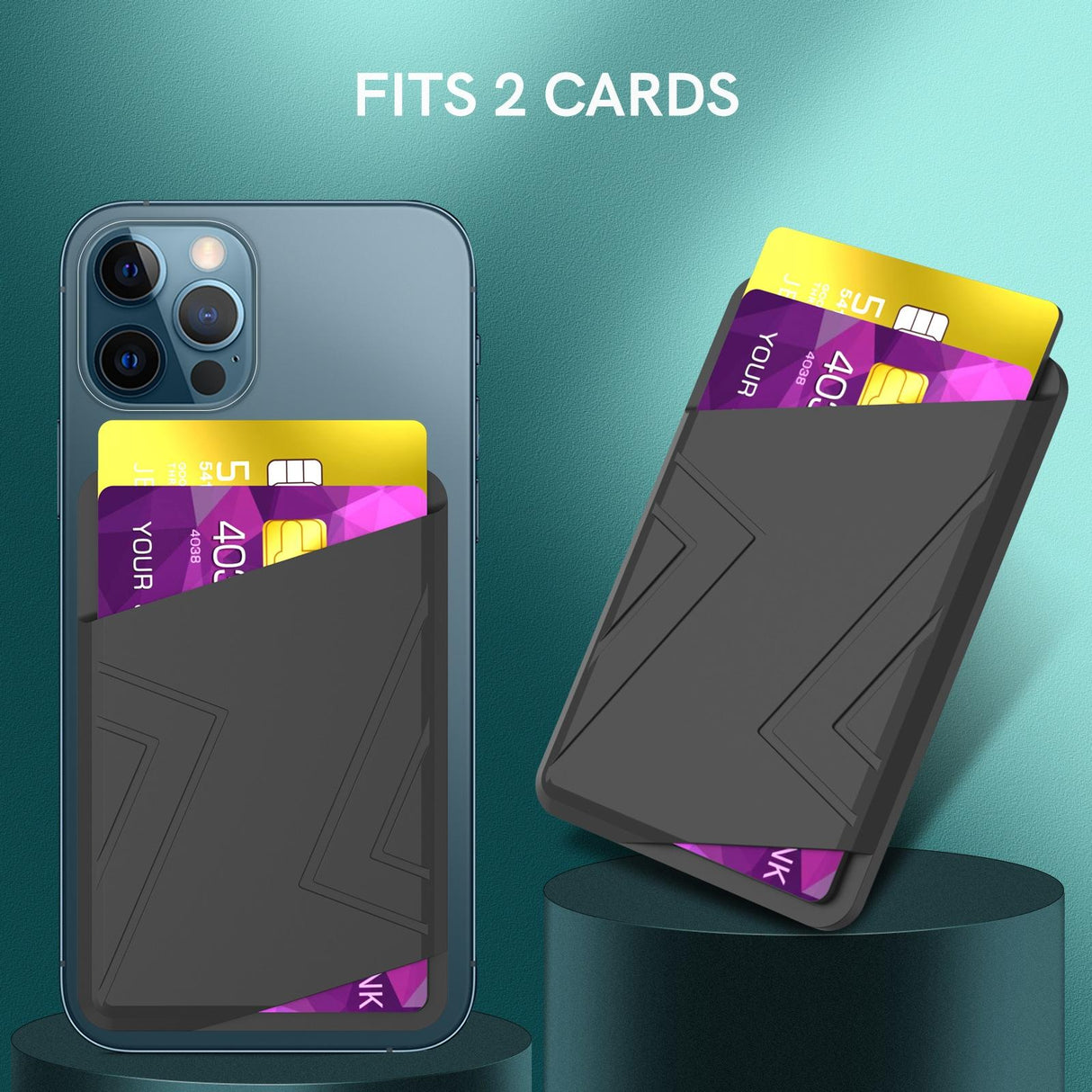 Silicone Card Case Black - Black