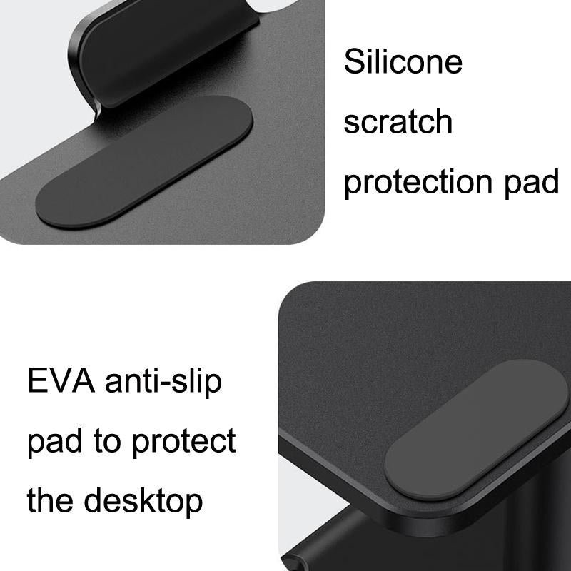 Black Portable Aluminum Laptop Support - Lifting and Raising